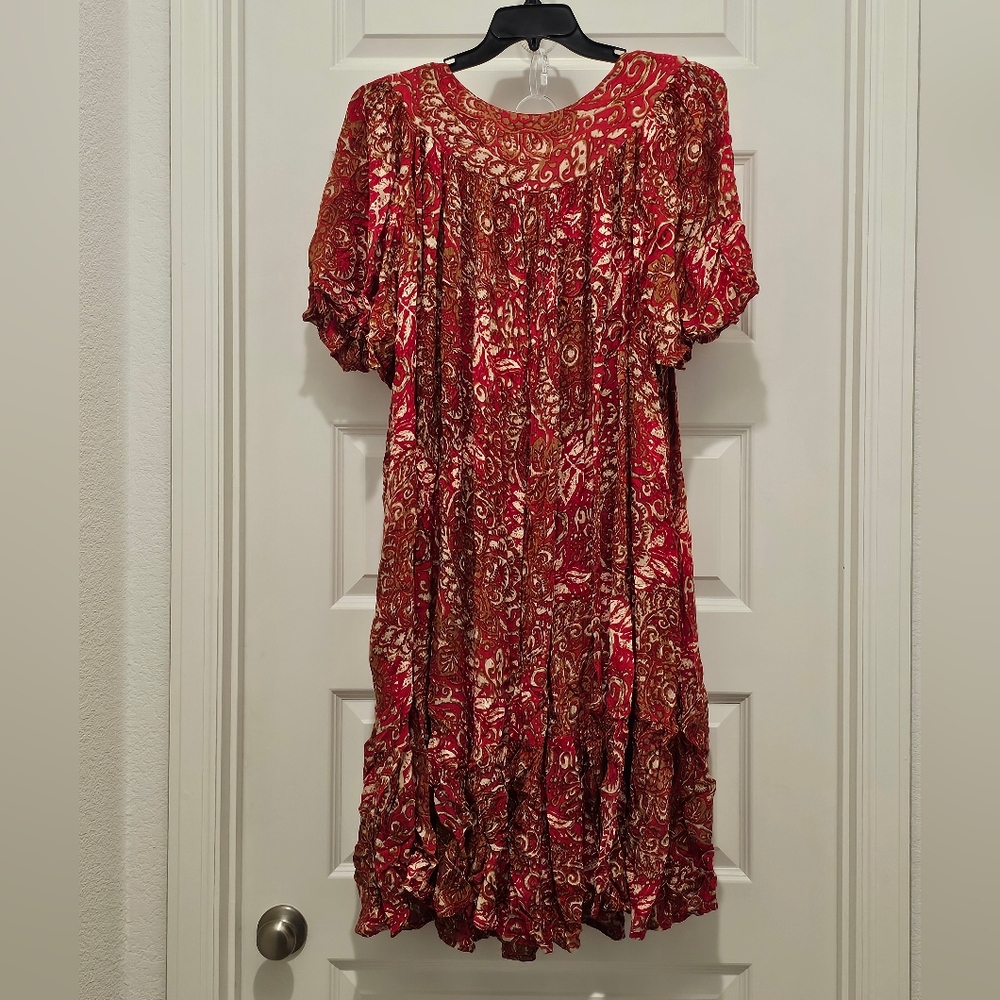 Go Softly Patio Elegant Paisley & Floral Dress with Pockets, EUC, Size 1X - Picture 8 of 9